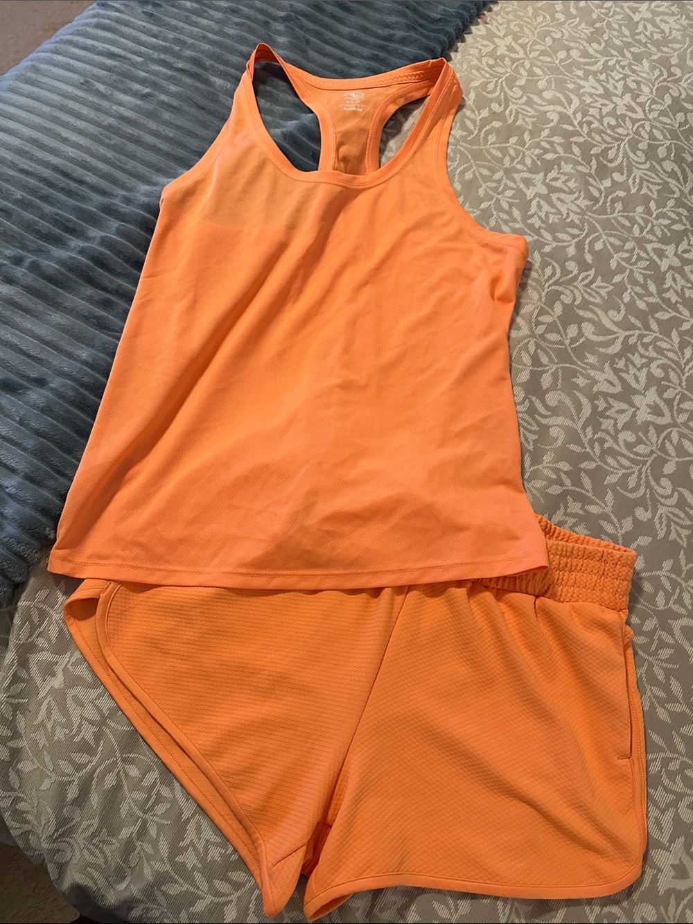 Athletic Works Bright Orange Racerback Tank & Athletic Shorts Set